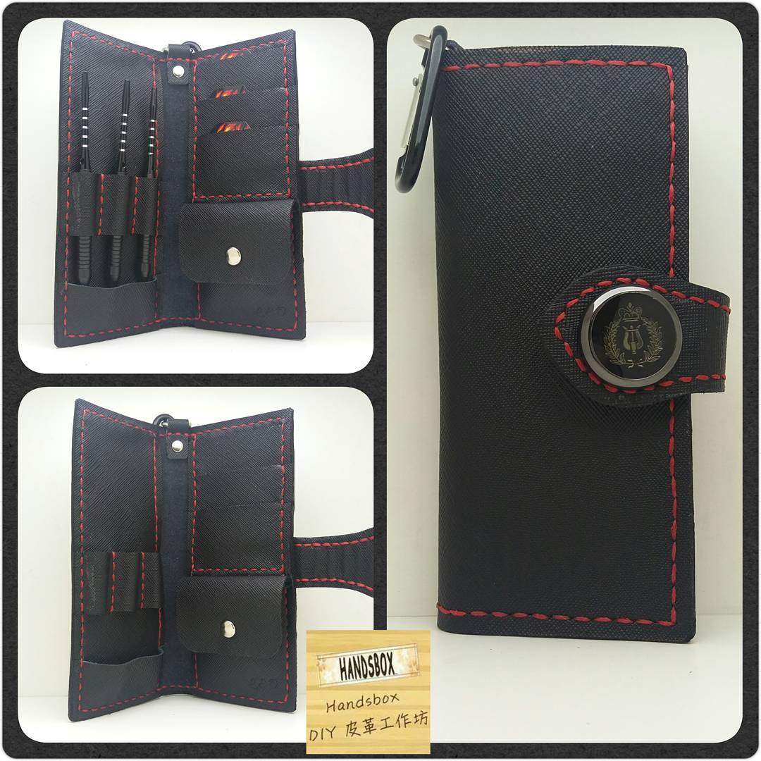 飛鏢套 DIY 皮革班 handsbox 皮革學堂 對褶 細袋 darts case 喼鈕 褲扣