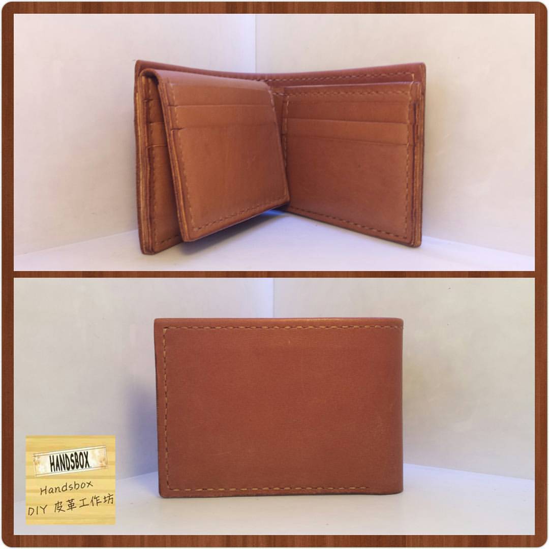 三頁短銀包 DIY 皮革班 handsbox 皮革學堂 男裝銀包 三褶 八卡位 相位