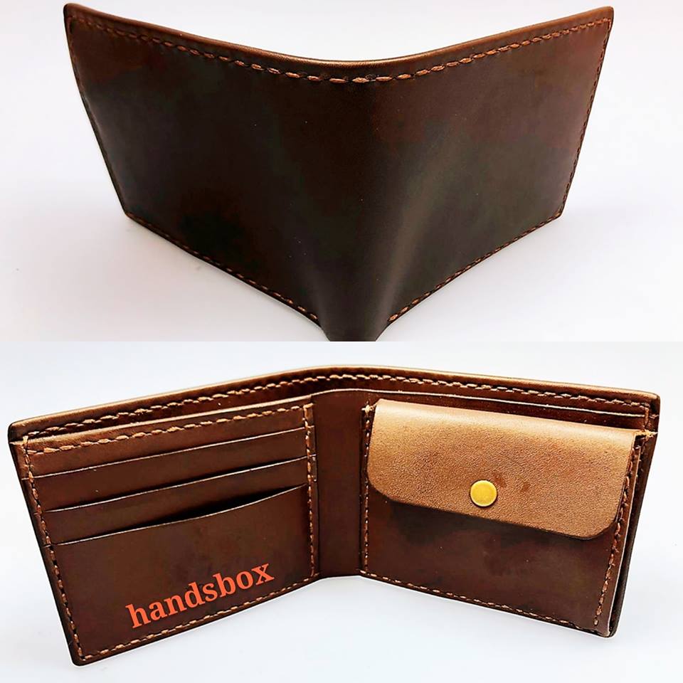 對褶銀包 DIY 皮革班 handsbox 皮革學堂 男裝銀包 短銀包 卡位 散銀位