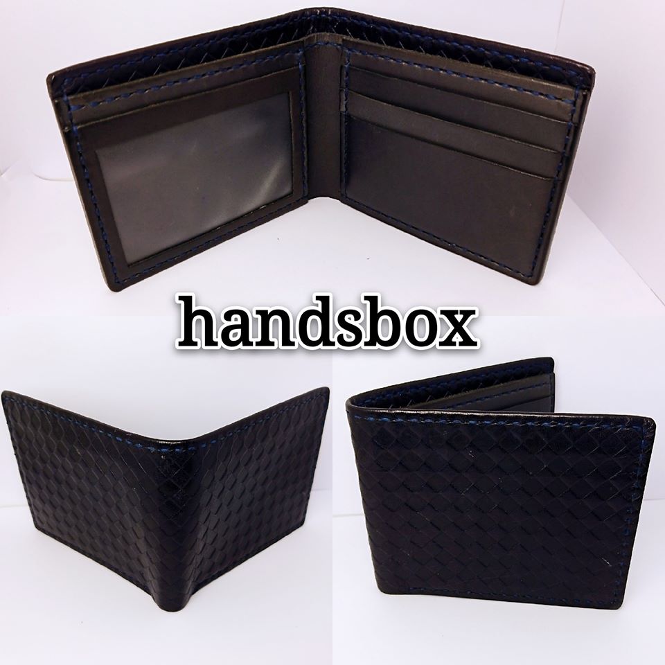 對褶銀包 DIY 皮革班 handsbox 皮革學堂 男裝銀包 卡位 相位 壓印格仔紋面