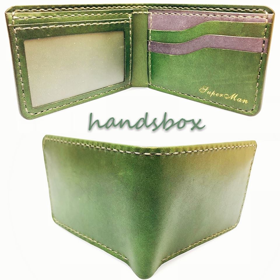 對褶銀包 DIY 皮革班 handsbox 皮革學堂 男裝銀包 波浪卡位 相位 leather workshop
