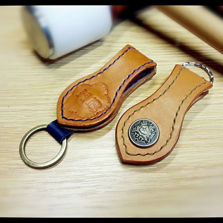 鎖匙包 DIY 皮革班 handsbox 皮革學堂 key holder 匙圈 鈕扣 喼鈕 男裝 腰扣