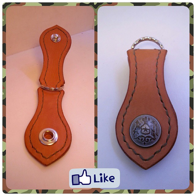 鎖匙包 DIY 皮革班 handsbox 皮革學堂 key holder 匙圈 鈕扣 喼鈕 男裝 腰扣