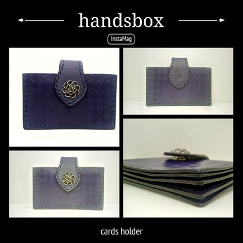 卡片套 DIY 皮革班 handsbox 皮革學堂 cards holder 5卡位 壓格