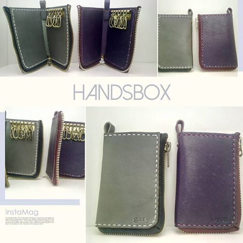 拉鍊對褶鎖匙包 DIY 皮革班 handsbox 皮革學堂 卡位 六匙位 磁石 男裝 key holde
