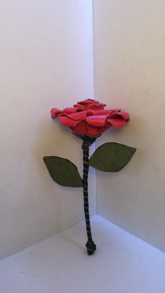 皮革花 皮革玫瑰花 單支 DIY 皮革課程 handsbox 皮革班 情人節禮物
