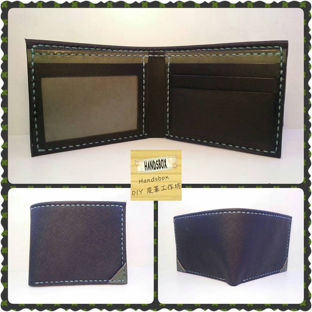 對褶銀包 DIY 皮革班 handsbox 皮革學堂 男裝銀包 卡位 相位 皮面撞色皮裝飾 leather workshop
