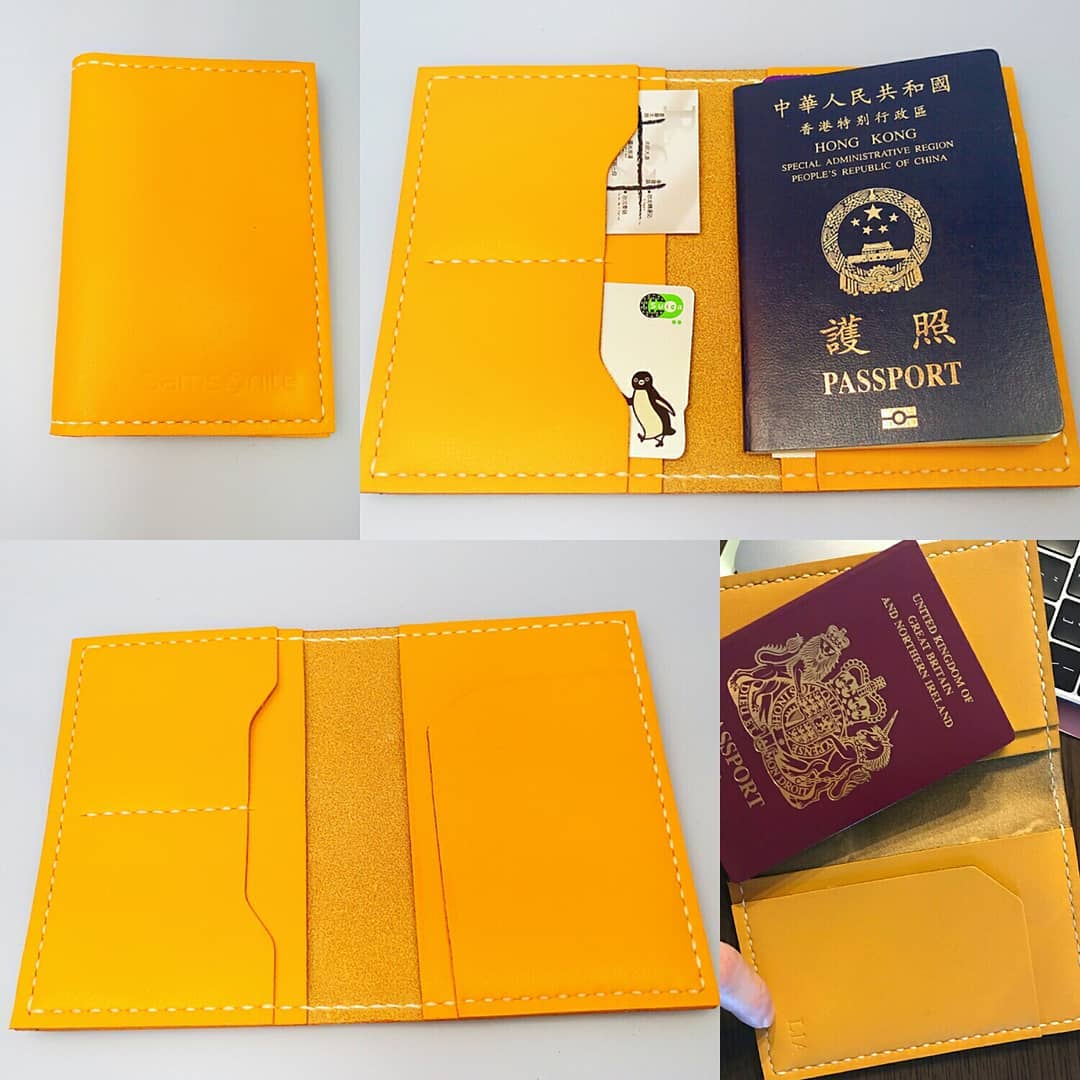 訂製批量 公司禮品 企業禮物 護照套 DIY handsbox 皮革學堂 passport holder 橫式雙卡位 機票位