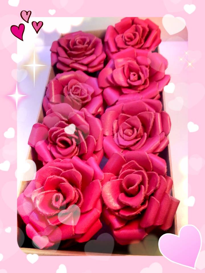 皮革花 皮革玫瑰花 多朵 多支 DIY 皮革課程 handsbox 皮革班 情人節禮物