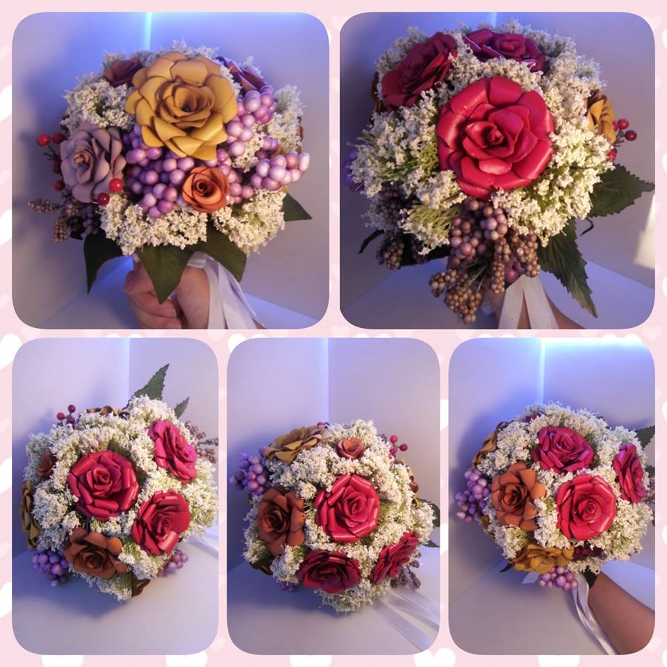 皮革花 皮革玫瑰花 花球 婚禮花球 婚紗拍攝花球 DIY 皮革課程 handsbox 皮革班 情人節禮物 求婚花球