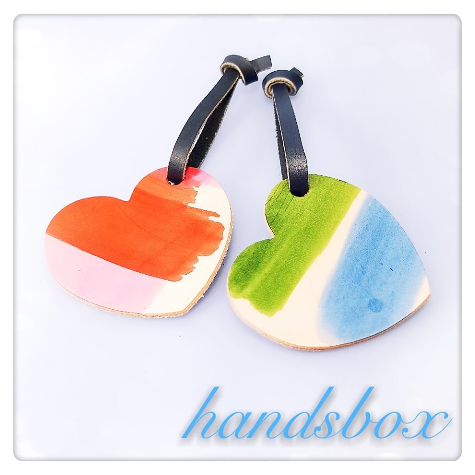 【皮革染色體驗課程】掛飾 書籤 DIY 皮革班 handsbox 皮革學堂 無縫線 兩件 一對