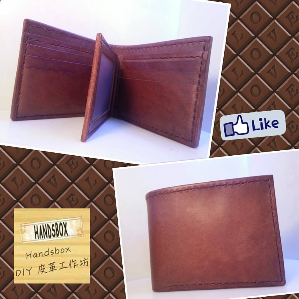 三頁短銀包 DIY 皮革班 handsbox 皮革學堂 男裝銀包 三褶 多卡位 相位