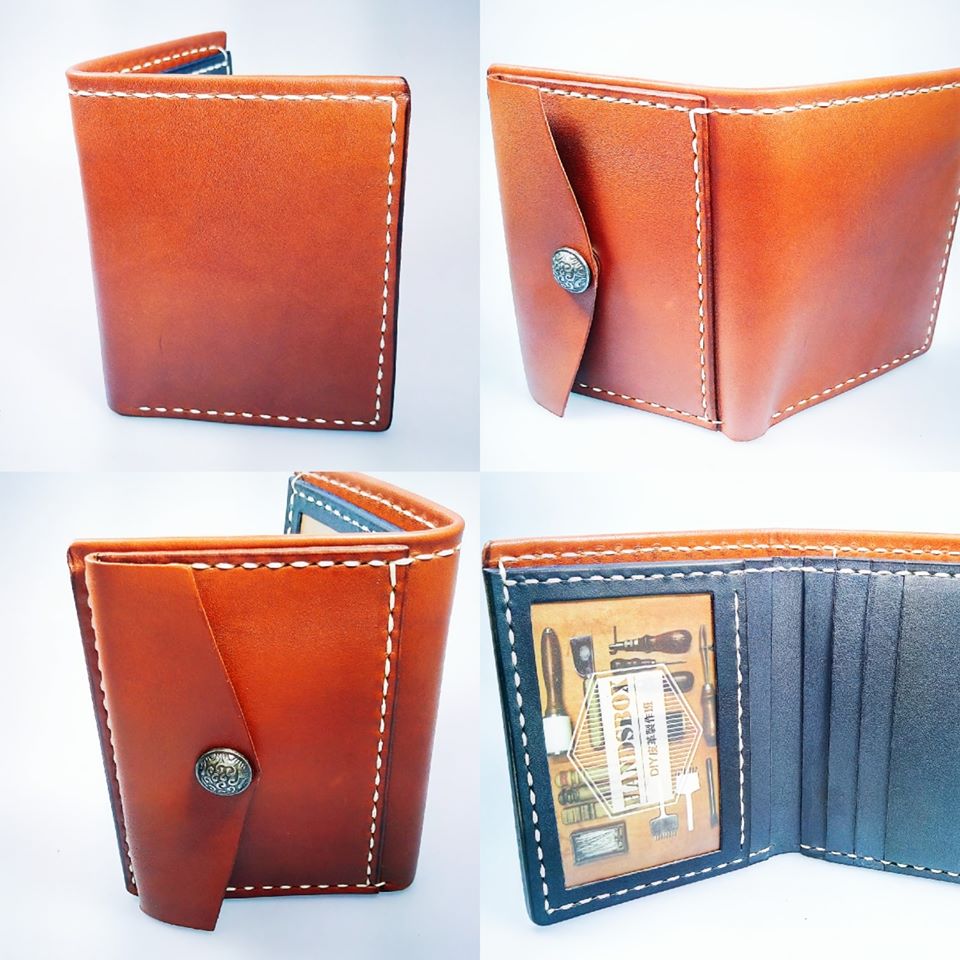 对褶银包 DIY 皮革班 handsbox 皮革学堂 男装银包 短银包 卡位 相位 散银位