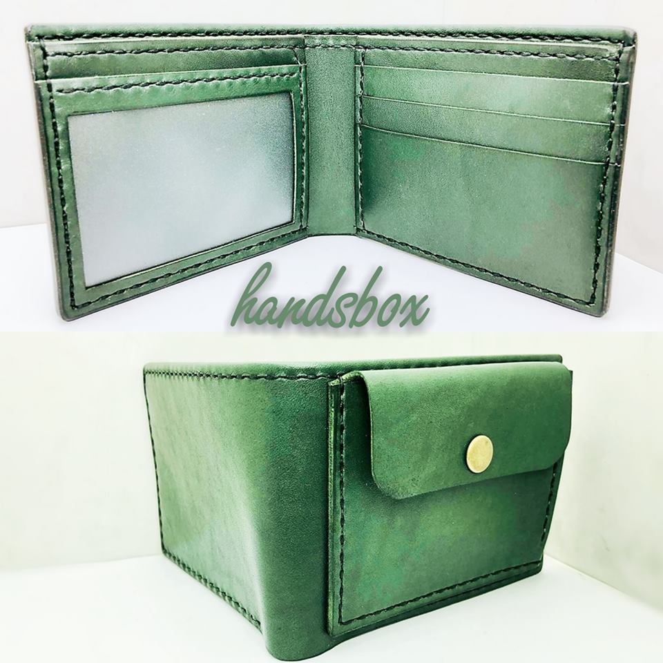 對褶銀包 DIY 皮革班 handsbox 皮革學堂 男裝銀包 橫式短銀包 卡位 相位 散銀位