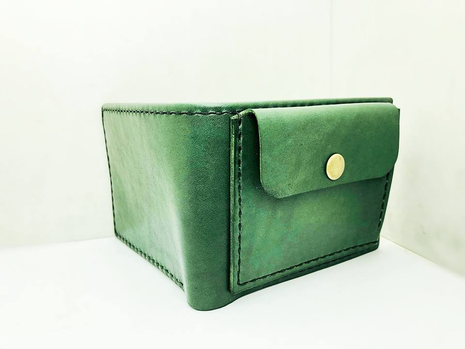對褶銀包 DIY 皮革班 handsbox 皮革學堂 男裝銀包 橫式短銀包 卡位 相位 散銀位