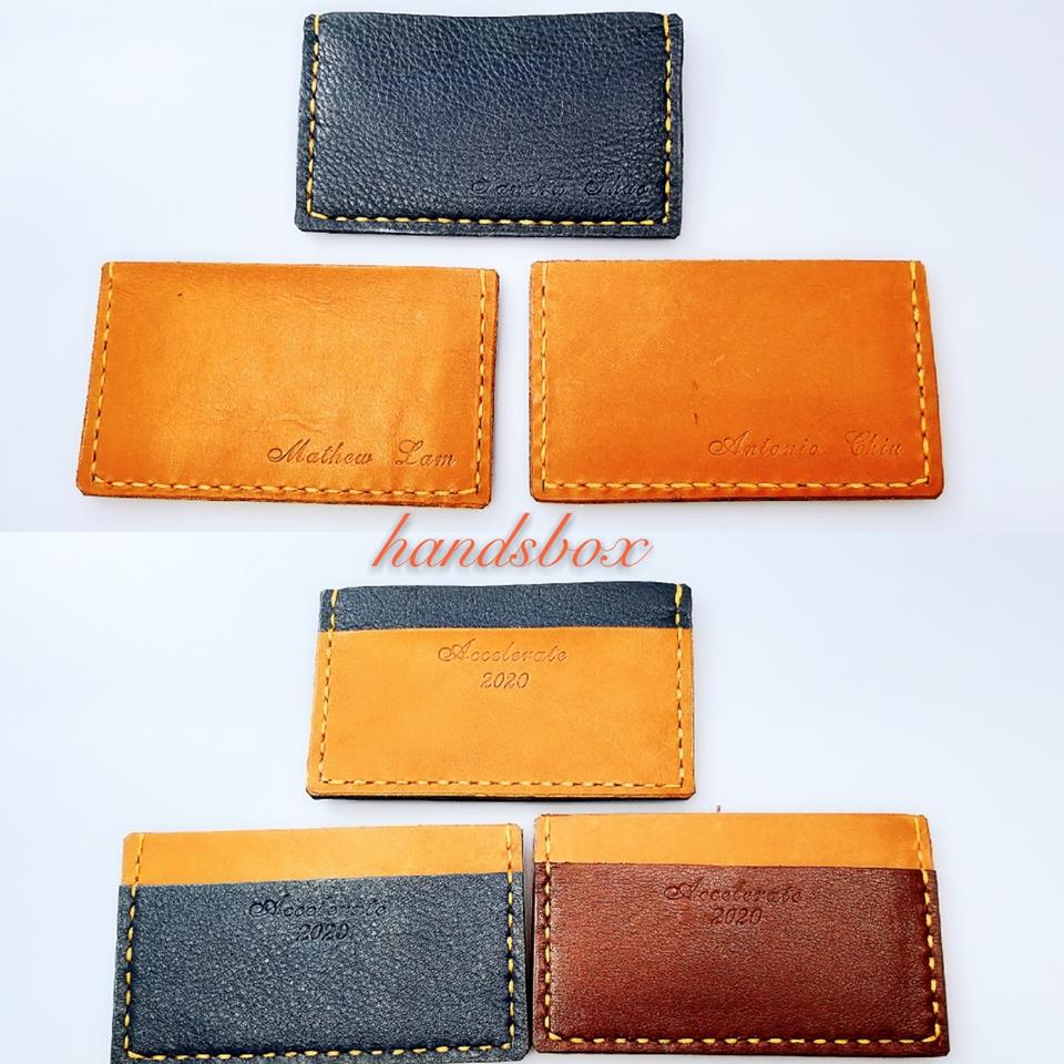 訂製批量 公司禮品 企業禮物 卡片套 handsbox 皮革學堂 兩格 卡位 信用卡 cards holder