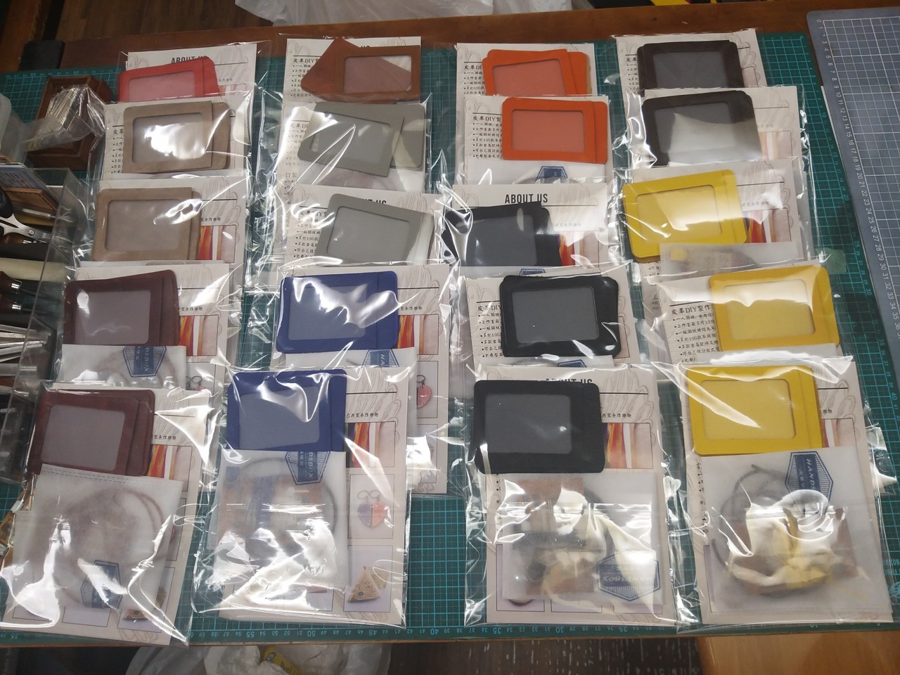 皮革材料包 縫線 直身 卡片套 八達通 證件套 cards holder DIY皮革 相位