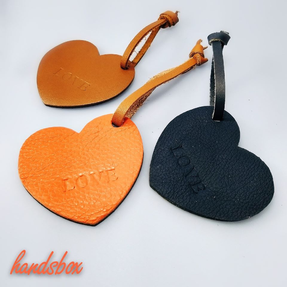 心型 掛飾 書籤 DIY 皮革班 handsbox 皮革學堂 無縫線 兩件 一對