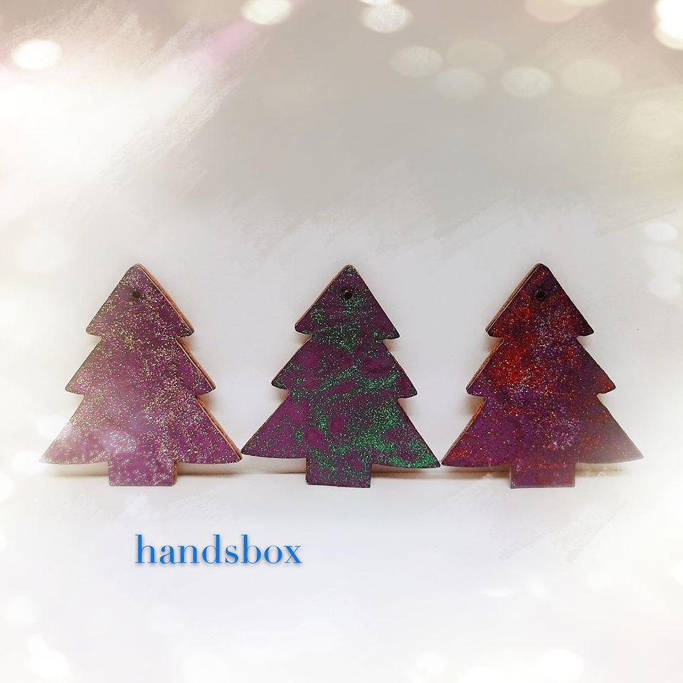 聖誕樹 掛飾 書籤 DIY 皮革班 handsbox 皮革學堂 無縫線 兩件 一對
