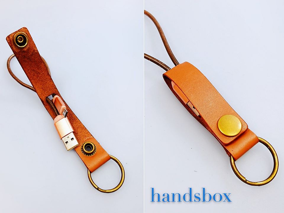 皮革繞線器匙扣 耳機線 電線 差電線 DIY 皮革班 handsbox 皮革學堂 皮革課程 兩件 一對