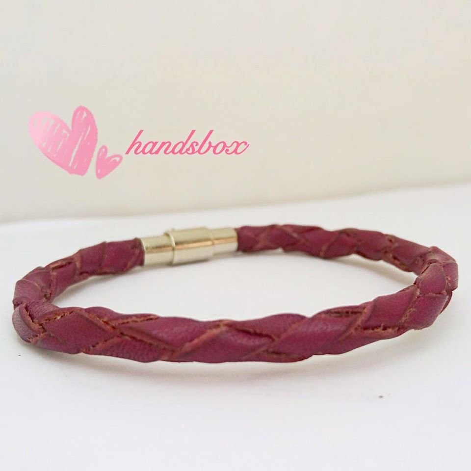 四股編織手帶 DIY 皮革班 handsbox 皮革學堂 全四股編織 磁石鈕 情侶款 hand strap
