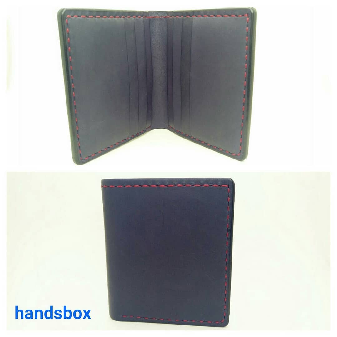 對褶銀包 handsbox 皮革學堂 男裝銀包 直身 卡位 限量一個 包壓印英文名