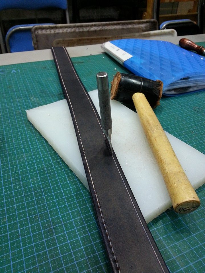 【帶回家縫】皮帶 DIY 皮革班 handsbox 皮革學堂 有縫裝飾線 男裝 牛仔褲 便服 兩堂