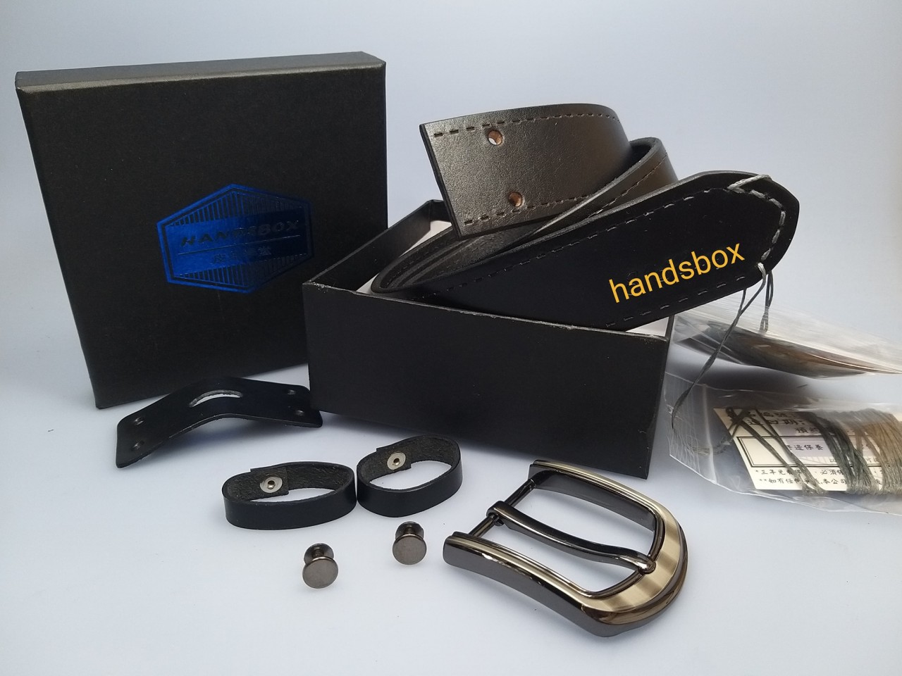 縫線皮帶材料包 handsbox 皮革學堂 有縫裝飾線 男裝 牛仔褲 便服
