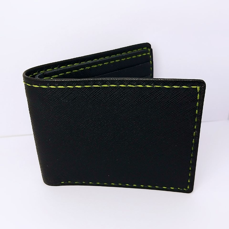 【現貨】對褶銀包 handsbox 皮革學堂 男裝銀包 卡位 相位 leather workshop 黑色十字紋 限量一個 包壓印英文字