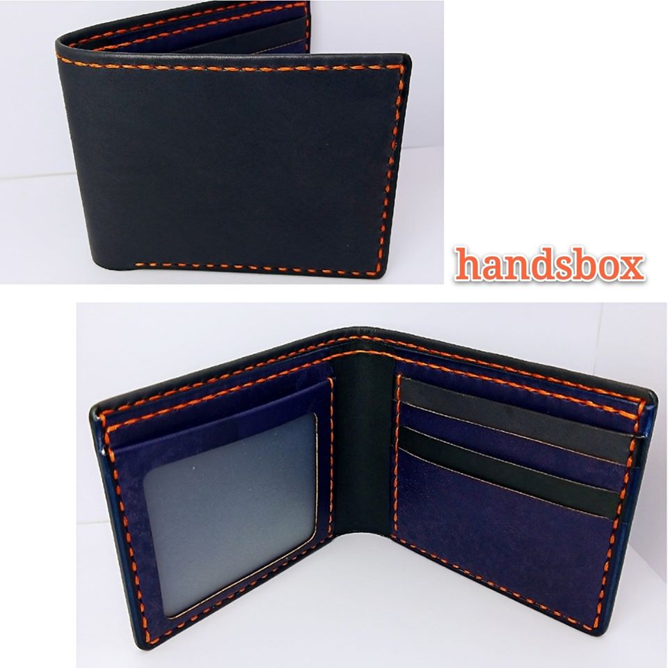 【現货】对褶银包 handsbox 皮革学堂 男装银包 四卡位 相位 限量一个 包印英文