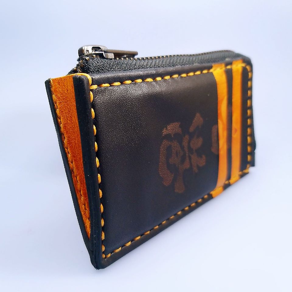 拉鍊散紙包 DIY 皮革班 handsbox 皮革學堂 風琴位 卡位 卡片套 拉鍊 雷射字體