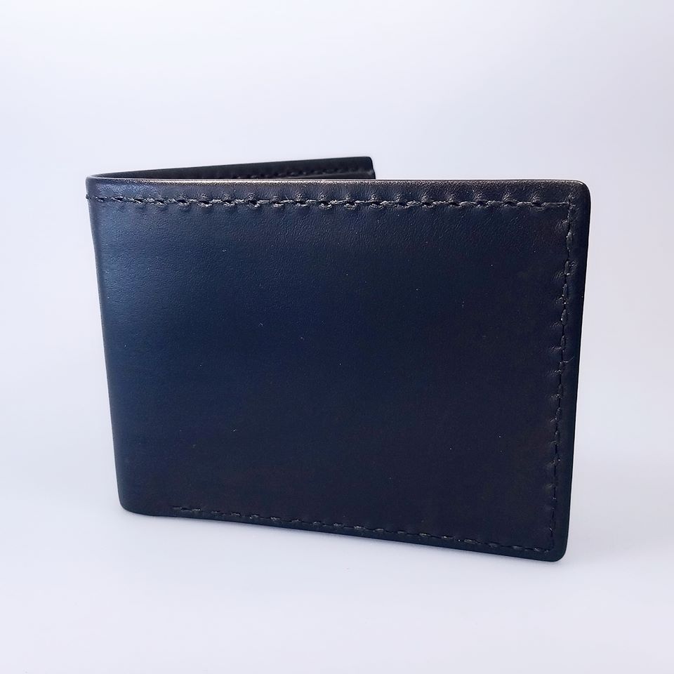 對褶銀包 handsbox 皮革學堂 男裝銀包 短銀包 三卡位 相位 包壓印英文