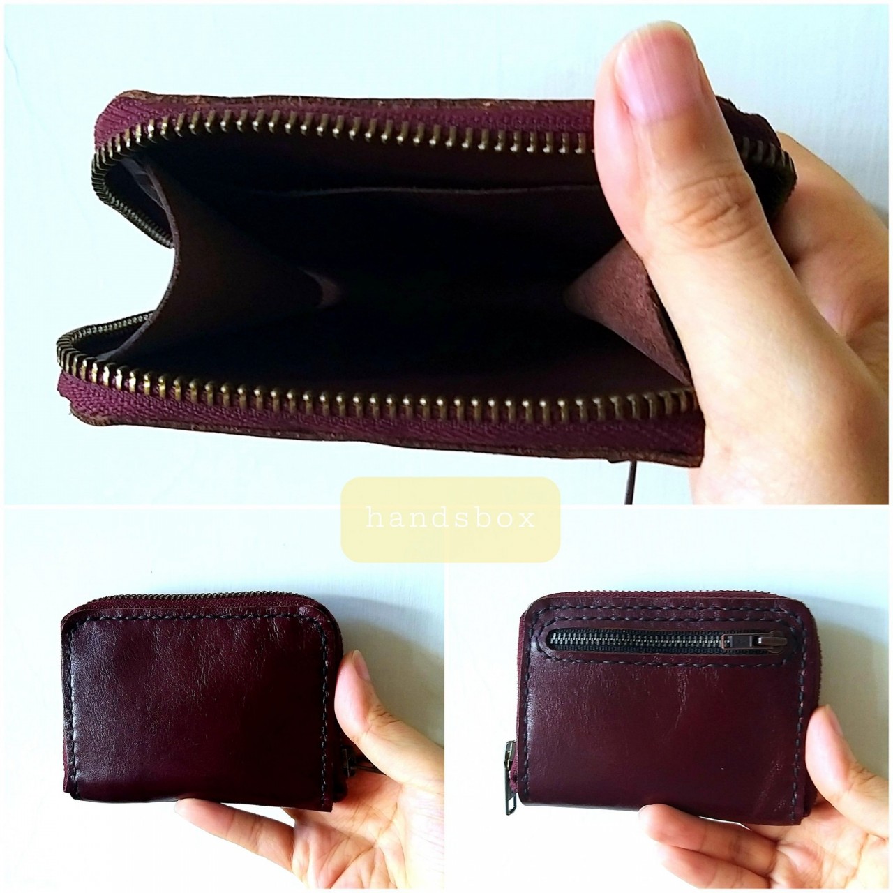 拉鍊散子包 DIY 皮革班 handsbox 皮革學堂 八達通 紙幣 零錢 雙拉鍊 內卡位