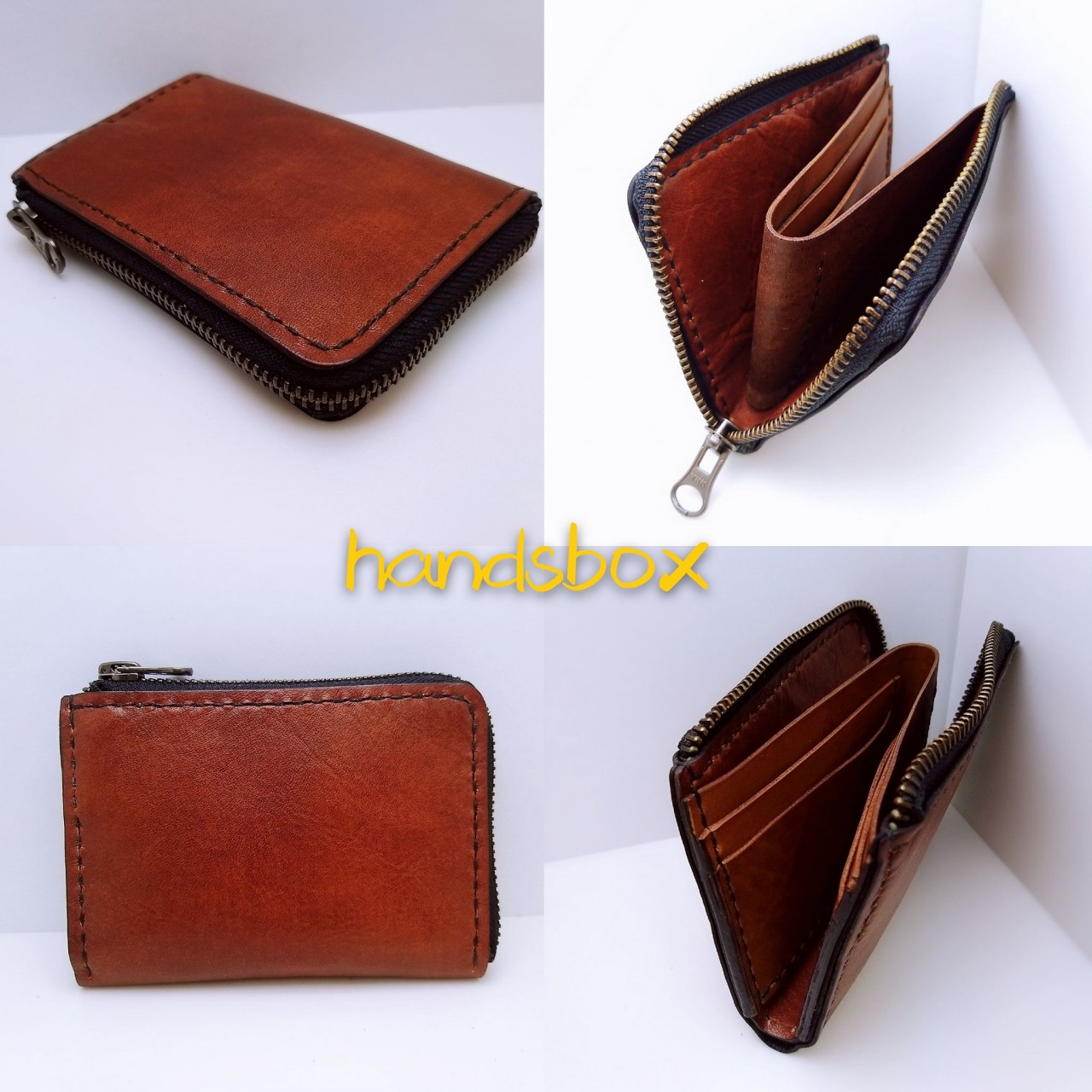拉鍊散紙包 DIY 皮革班 handsbox 皮革學堂 風琴位 卡位 卡片套 拉鍊
