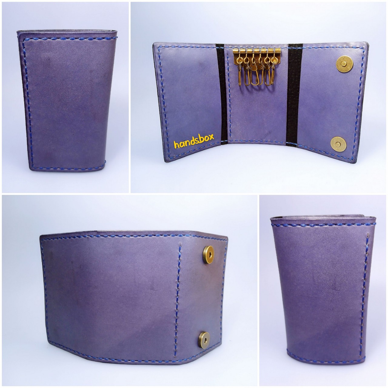 三褶鎖匙包 DIY 皮革班 handsbox 皮革學堂 三卡位 六匙位 磁石 男裝 key holder 手工