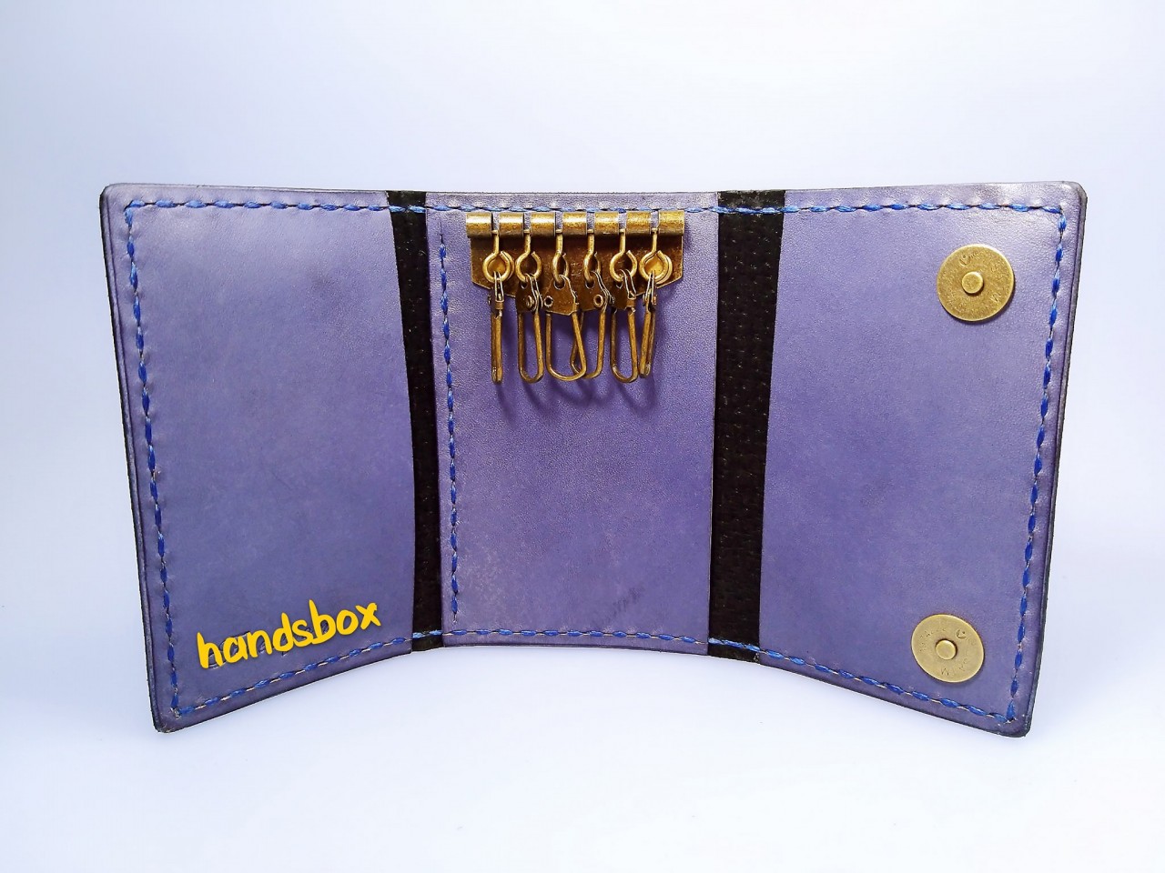 三褶鎖匙包 DIY 皮革班 handsbox 皮革學堂 三卡位 六匙位 磁石 男裝 key holder 手工