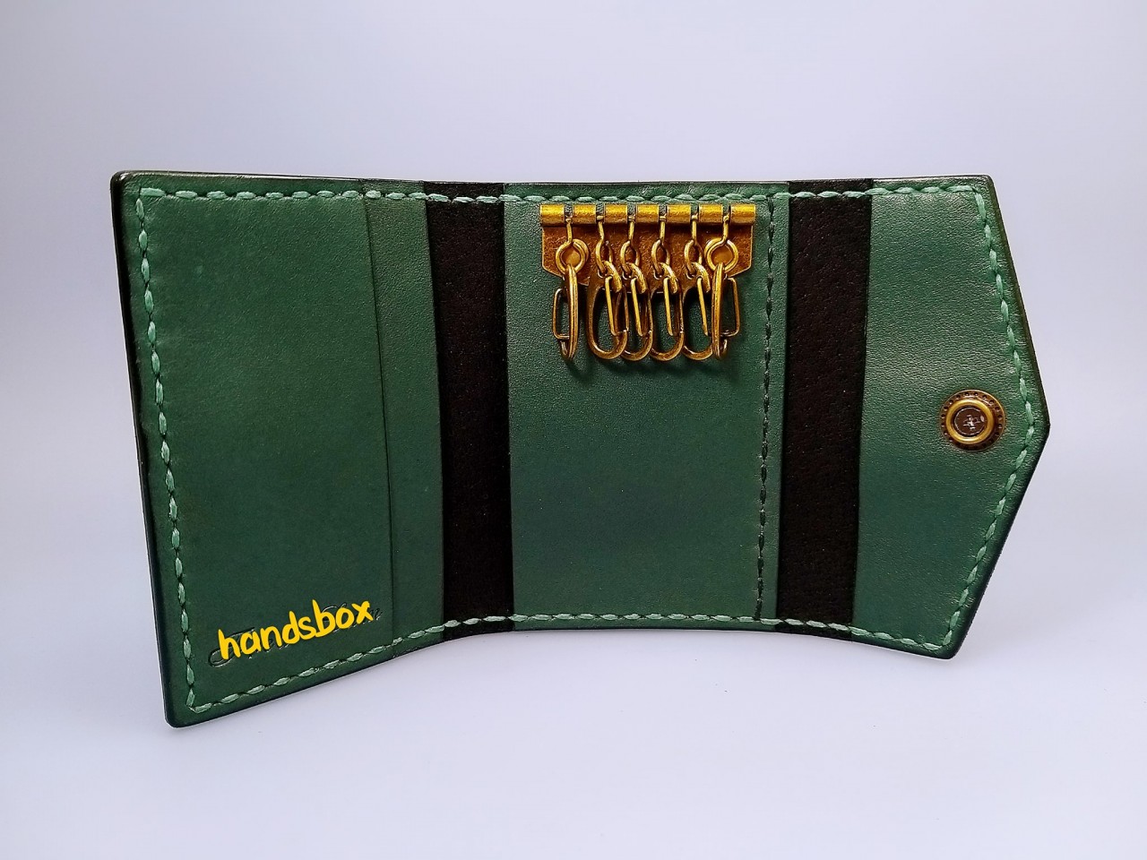 三褶鎖匙包 DIY 皮革班 handsbox 皮革學堂 三卡位 六匙位 男裝 key holder