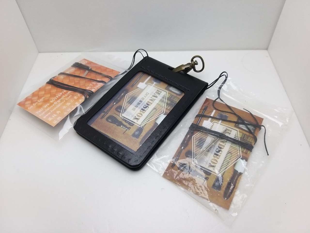 訂製 對褶證件套 皮革材料包 DIY handsbox 皮革學堂 証件套 相位 卡片位 掛頸 對褶