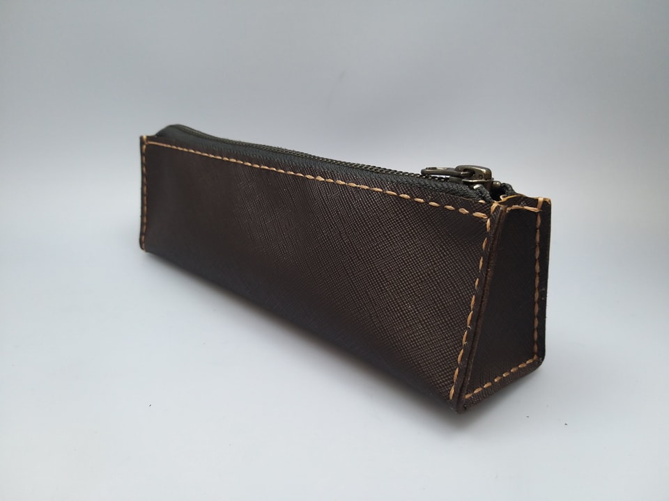 拉鍊筆袋 DIY 皮革班 handsbox 皮革學堂 立體皮革筆袋 內裡豬皮