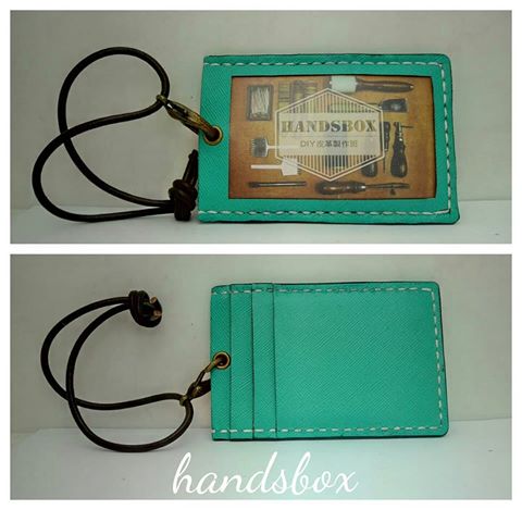 【現货】证件套 handsbox 皮革学堂 証件套 直身 相位 卡片位 挂颈 十字纹