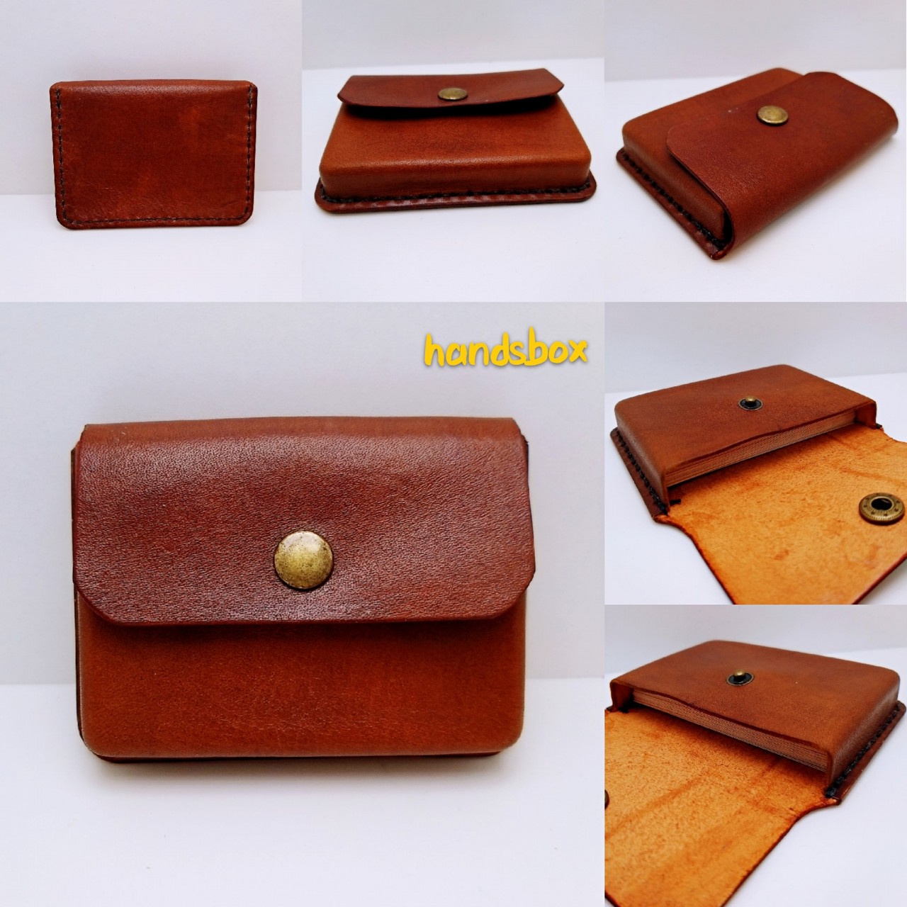 【現货】卡片套 DIY 皮革学 handsbox 皮革学堂 风琴位 对褶 cards holder