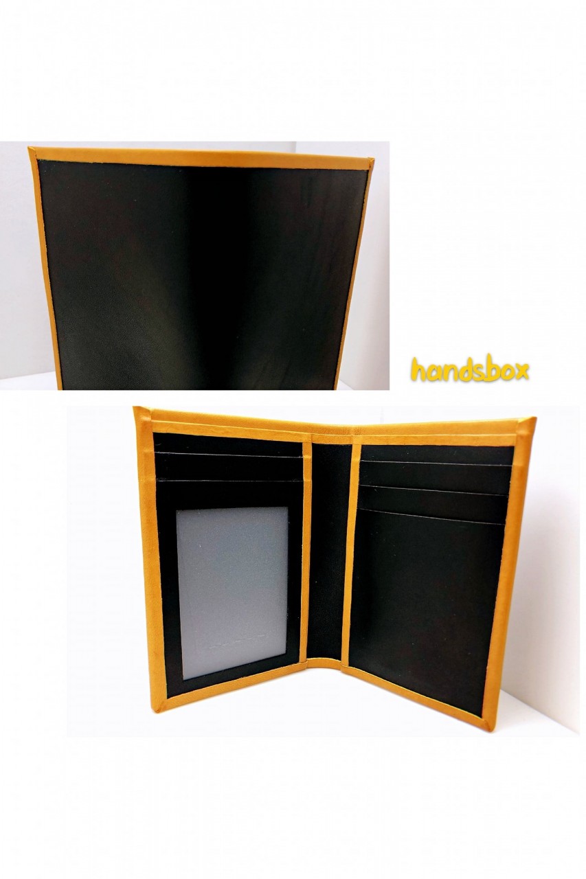 无缝皮革包边 对褶银包 handsbox 皮革学堂 短银包 直身 卡位 相位
