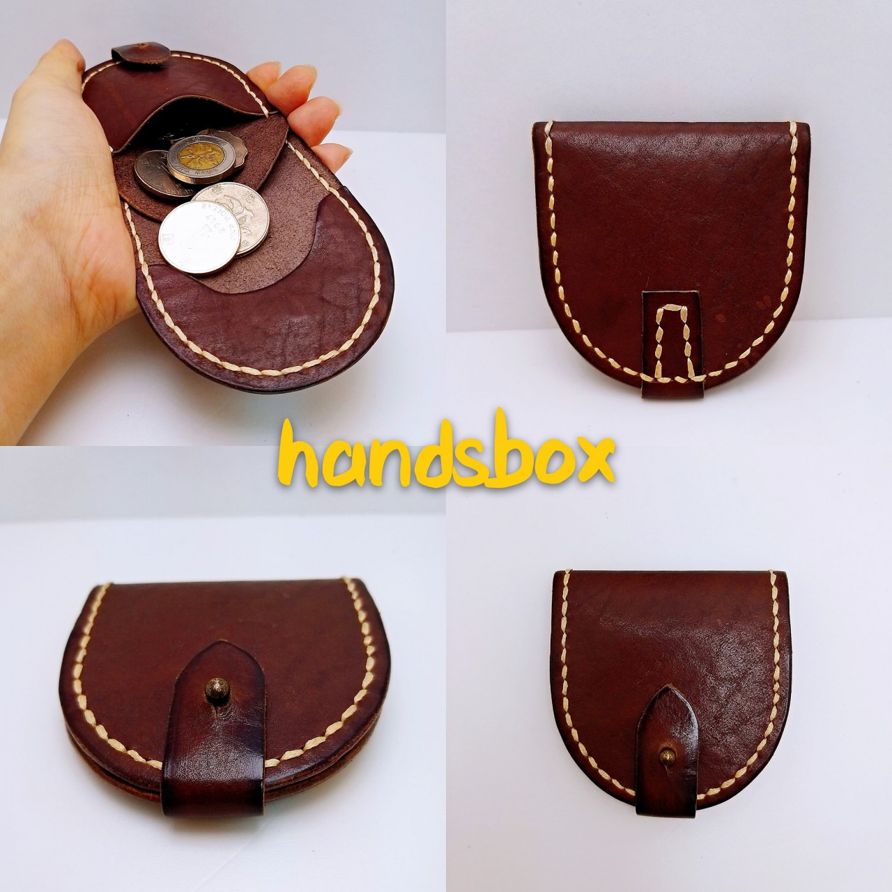 散紙包 DIY 皮革班 handsbox 皮革學堂 coins bag 掌心圓型
