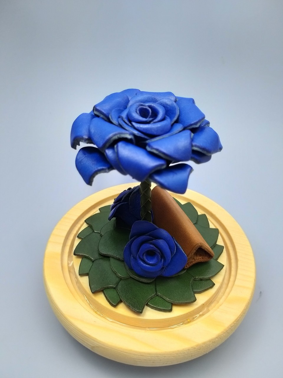 皮革玫瑰花玻璃瓶 皮革花 皮革玫瑰花  一大加兩細 皮革學堂 handsbox 皮革班 皮革DIY 情人節禮物