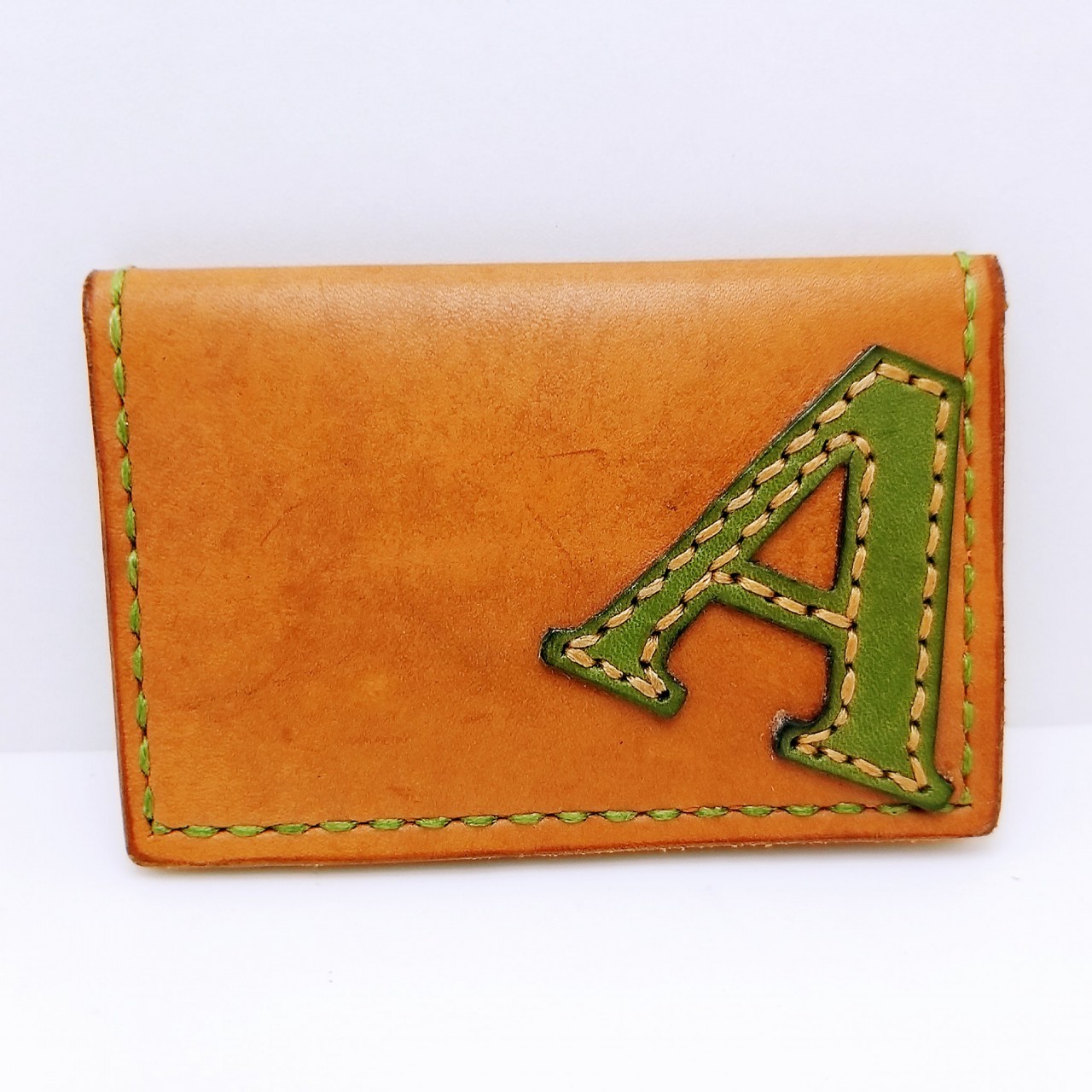 英文字母卡片套 DIY 皮革班 handsbox 皮革學堂 對褶 四格 卡位 信用卡 cards holder