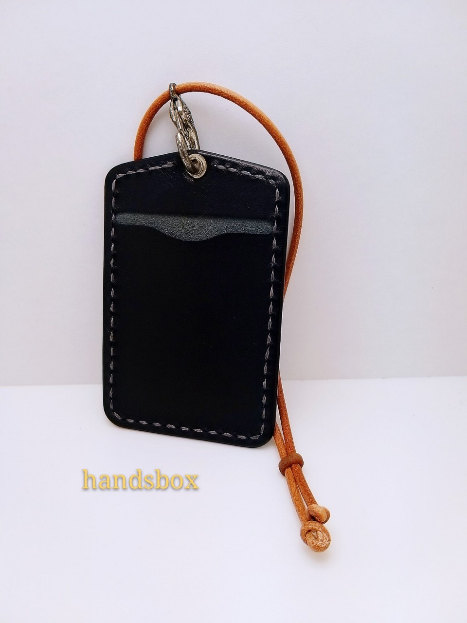 【現貨】證件套 handsbox 皮革學堂 卡位 掛頸 証件套 八達通套 孤型 黑色
