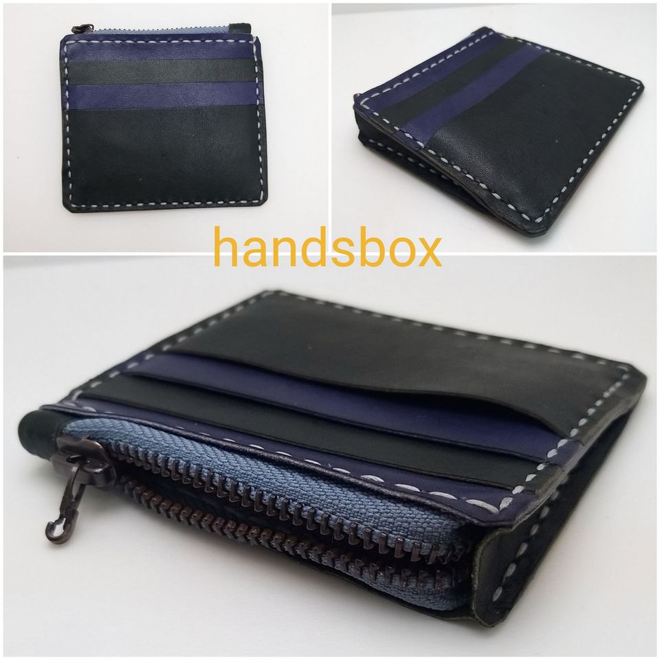 拉鍊散紙包 DIY 皮革班 handsbox 皮革學堂 卡位 八達通 紙幣 零錢 四卡 向上