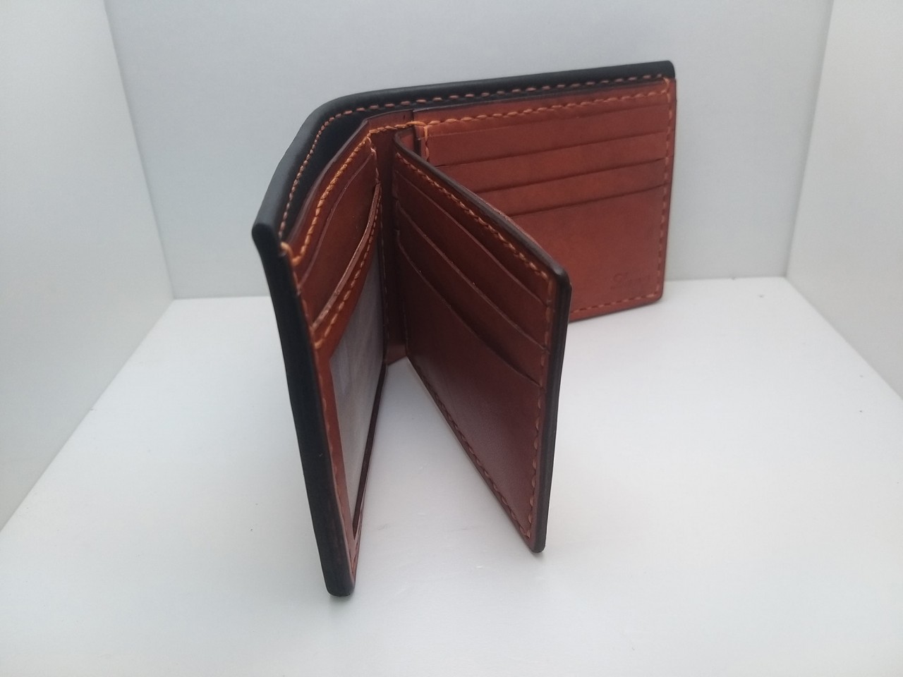 三頁短銀包 DIY 皮革班 handsbox 皮革學堂 男裝銀包 三褶 兩相位 八卡 兩暗格 兩紙幣位
