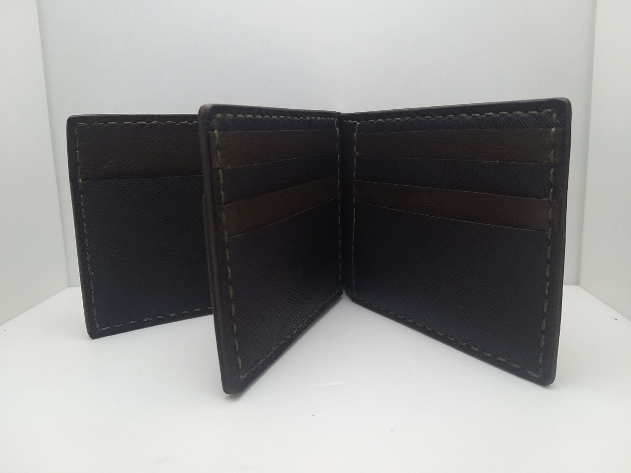 三頁短錢夾 DIY 皮革班 handsbox 皮革學堂 男裝銀包 三褶 八卡 兩暗格 錢夾
