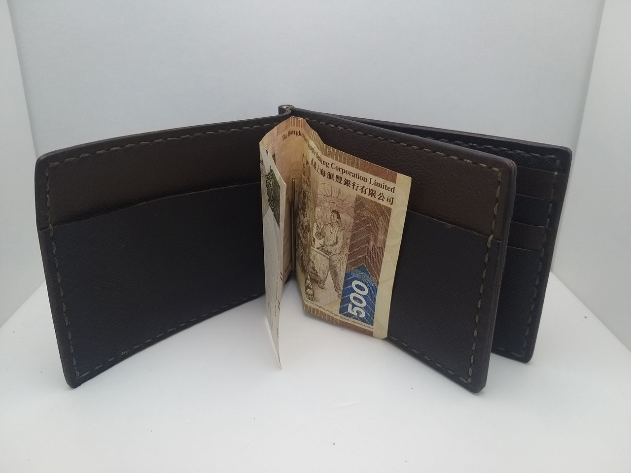 三頁短錢夾 DIY 皮革班 handsbox 皮革學堂 男裝銀包 三褶 八卡 兩暗格 錢夾